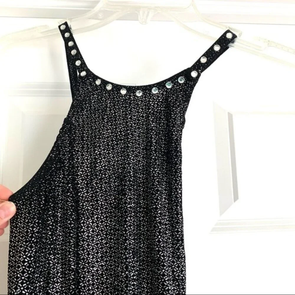 Art Stone Black & Silver Glitter Tunic Dress Dance Costume size Large Child Girl
